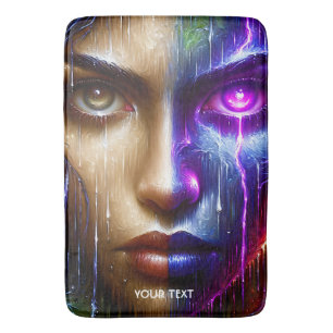 Fantasy Schattigee Paarse Oog Gezicht Badmat