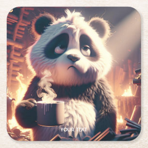 Fantasy Schattigee Panda Cup Koffie Vierkante Kartonnen Onderzetter