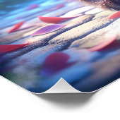 Fantasy Schattigee Panda Rode Vlinder Perfect Poster (Hoek)