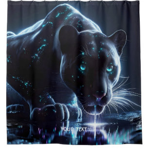 Fantasy Schattigee Panter Drink Water Douchegordijn