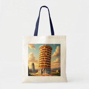 Fantasy Schattigee Pisa Tower Pizza Tote Bag