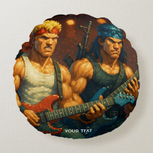 Fantasy Schattigee Pixelized Rock Band Rond Kussen