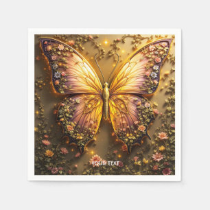 Fantasy Schattigee Plum Peach Butterfly Servet