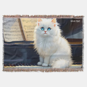 Fantasy Schattigee Ragdoll Cat op piano Deken