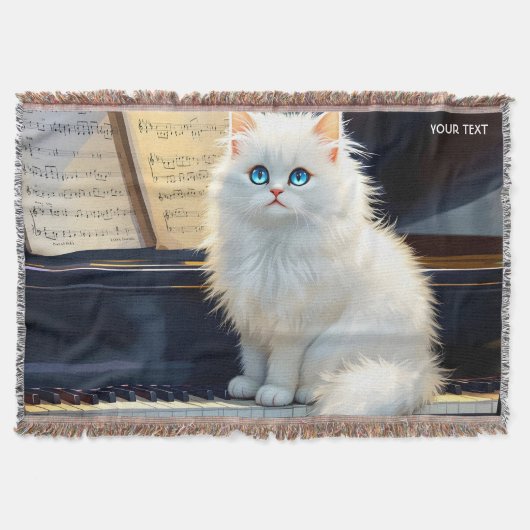 Fantasy Schattigee Ragdoll Cat op piano Deken (Voorkant)