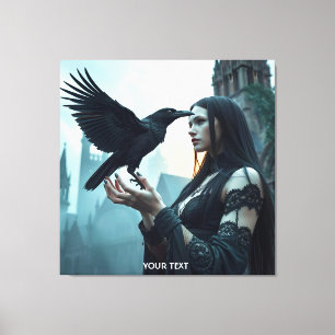 Fantasy Schattigee Renaissance Gotische vrouw Canvas Afdruk