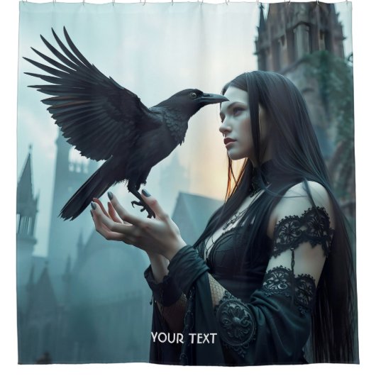 Fantasy Schattigee Renaissance Gotische vrouw Douchegordijn (Voorkant)