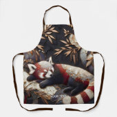 Fantasy Schattigee rode panda kunst Schort (Voorkant)