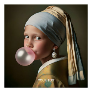 Fantasy Schattigee Roze Bubble Gum Perfect Poster