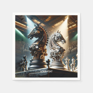 Fantasy Schattigee schaakridders stukken Servet