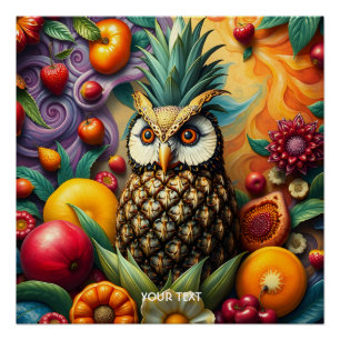 Fantasy Schattigee serene ananas uil Perfect Poster