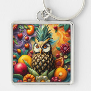 Fantasy Schattigee serene ananas uil Sleutelhanger