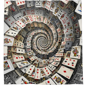 Fantasy Schattigee Spiral Kaarten Trap Douchegordijn