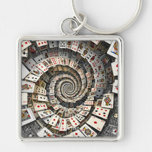Fantasy Schattigee Spiral Kaarten Trap Sleutelhanger
