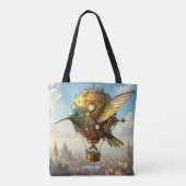Fantasy Schattigee Steampunk Bird Sky Draagtas (Achterkant)