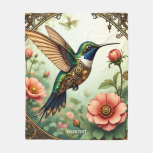 Fantasy Schattigee Steampunk Vogelbloemen Fleece Deken