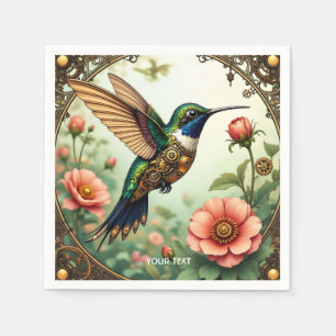Fantasy Schattigee Steampunk Vogelbloemen Servet