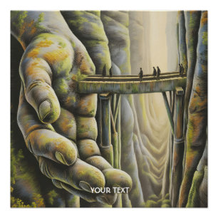 Fantasy Schattigee stenen handbrug Perfect Poster