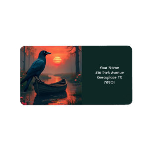 Fantasy Schattigee Sunset Boat Raven Etiket