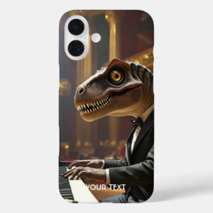 Fantasy Schattigee T-rex spelen piano iPhone 16 Plus Hoesje