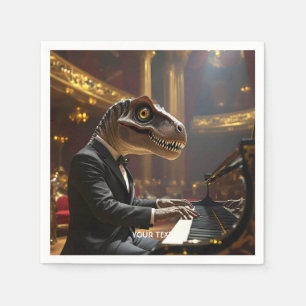 Fantasy Schattigee T-rex spelen piano Servet