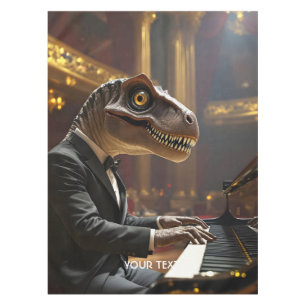 Fantasy Schattigee T-rex spelen piano Tafelkleed