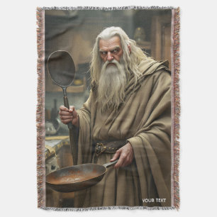 Fantasy Schattigee tovenaar Frying Pan Deken