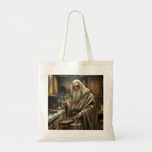 Fantasy Schattigee tovenaar Frying Pan Tote Bag