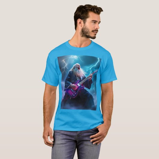 Fantasy Schattigee tovenaar speelt gitaar T-shirt (Voorkant volledig)