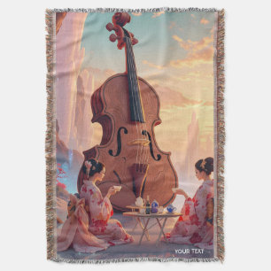 Fantasy Schattigee Viool Meisjes Thee Deken