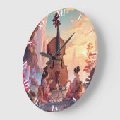 Fantasy Schattigee Viool Meisjes Thee Grote Klok (Hoek)