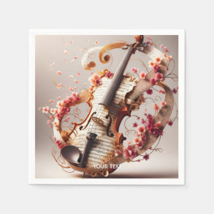 Fantasy Schattigee Vioolnoten Bloemen Servet
