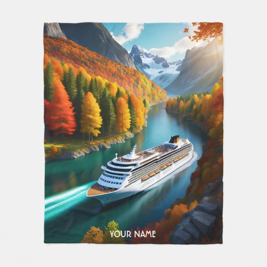 Fantasy Schattigee Vivid Cruise Liner River Fleece Deken (Voorkant)