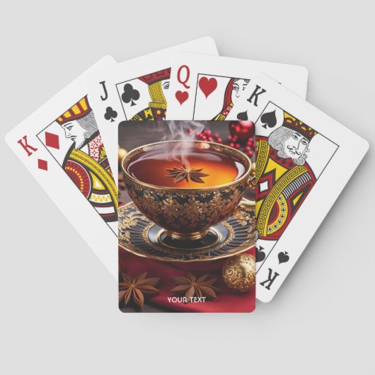 Fantasy Schattigee Vivid Cup Thee Kerstmis Pokerkaarten (Achterkant)