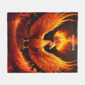 Fantasy Schattigee Vivid Flames Phoenix Bird Fleece Deken (Voorkant (Horizontaal))