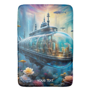 Fantasy Schattigee Vivid Glass Submarine Flowers Badmat