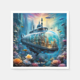 Fantasy Schattigee Vivid Glass Submarine Flowers Servet