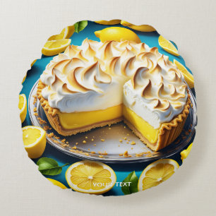 Fantasy Schattigee Vivid Lemon Meringue Pie Rond Kussen