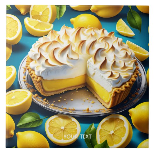 Fantasy Schattigee Vivid Lemon Meringue Pie Tegeltje (Voorkant)