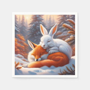Fantasy Schattigee Vivid Sleeping Fox Hare Servet