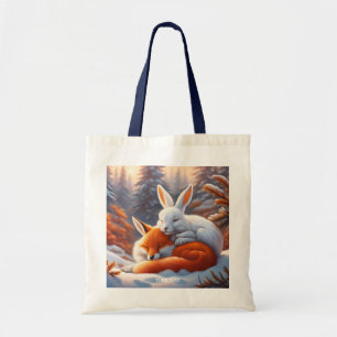 Fantasy Schattigee Vivid Sleeping Fox Hare Tote Bag