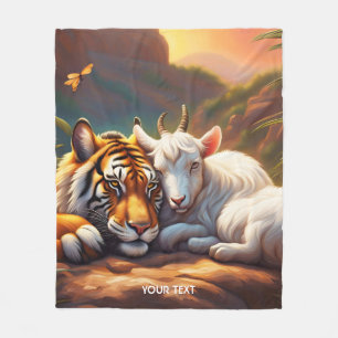 Fantasy Schattigee Vivid Sleeping Tiger Goat Fleece Deken