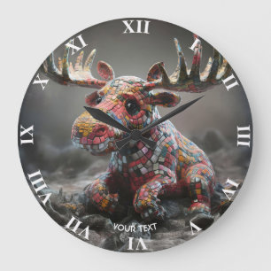 Fantasy Schattigee Wacky Mosaic Moose Grote Klok
