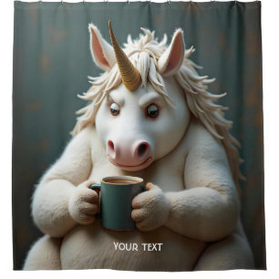 Fantasy Schattigee Wacky Unicorn Koffie Douchegordijn