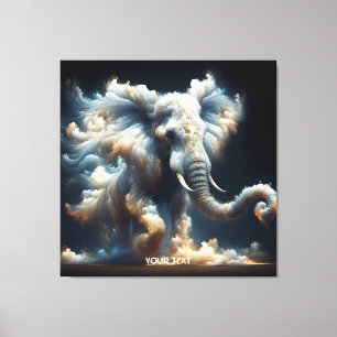Fantasy Schattigee wolken olifant rook Canvas Afdruk