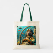 Fantasy Schattigee Wombat Pilot Onderwater Tote Bag (Achterkant)