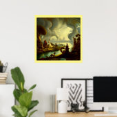 Fantasy Schilderij 6 - Dorpslandschap Poster (Thuiskantoor)