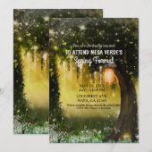 Fantasy Schitterende Betoverde Groene Bos Prom Kaart (Voorkant / Achterkant)