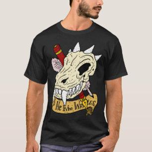 Fantasy schrijver Dungeon Keeper Dragon Skull en P T-shirt