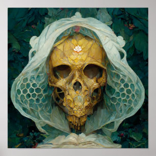Fantasy Sci-Fi van de Drone Bee Skull Poster